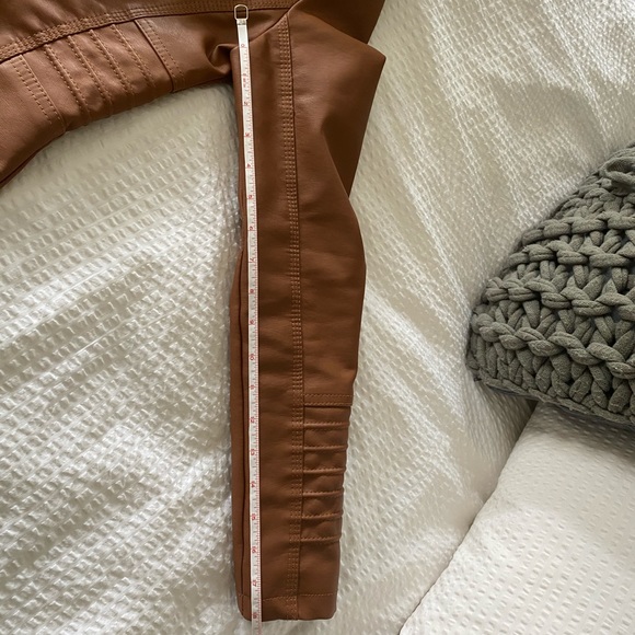 Brown/tan faux leather jacket, size small - Picture 10 of 11